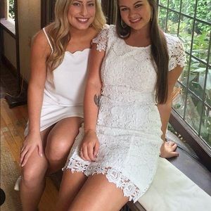 White Lace lulus mini backless dress